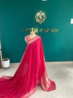 A Red Chiffon Saree - Image 3
