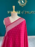 A Red Chiffon Saree - Image 2