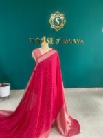 A Red Chiffon Saree