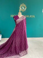 Royal Purple Banarasi Silk Saree with Silver Zari Weave