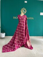Magenta Silk Saree with Woven Floral Motifs