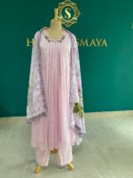 Pastel Pink Embroidered Anarkali Suit with Dupatta