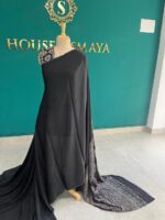 Pure Modal Silk Black Saree with Intricate Pallu Design - Image 4
