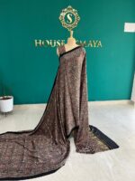 Pure Modal Silk All-Over Printed Saree with Golden Pallu