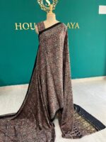 Pure Modal Silk All-Over Printed Saree with Golden Pallu - Image 3