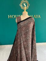 Pure Modal Silk All-Over Printed Saree with Golden Pallu - Image 2