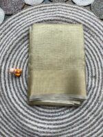 Golden Checks Organza Saree with Subtle Sheen – House of Smaya