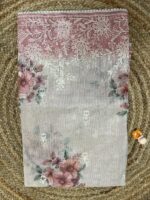 Blush Pink Kora Cotton Saree with Intricate Floral Embroidery – House of Smaya