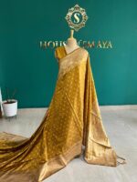 Mustard Gold Semi Banarasi Silk Saree with Intricate Zari Weaving – House of Smaya