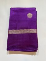 Royal Purple Organza Tissue Saree with Gold Zari Border