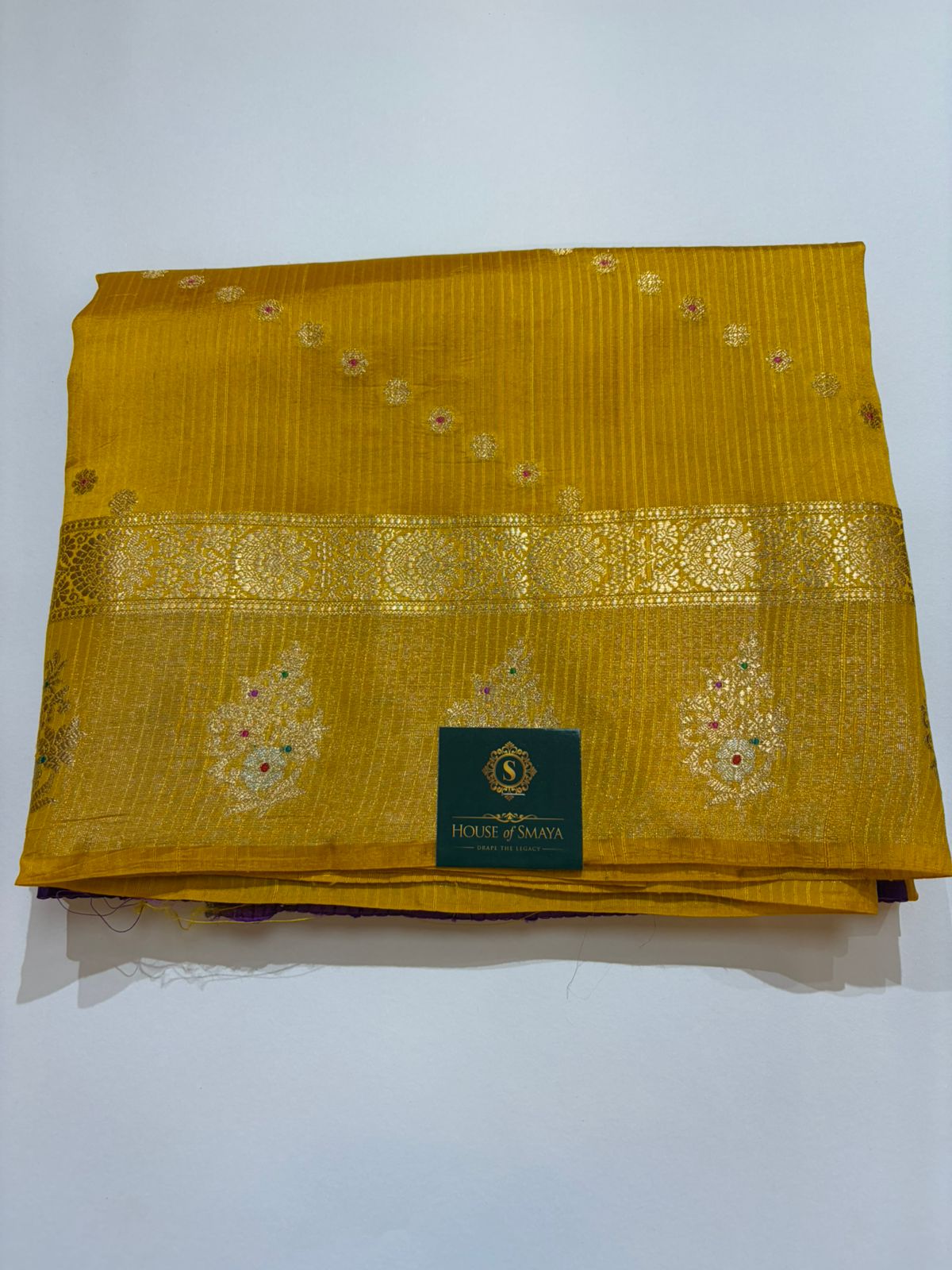WhatsApp Image 2026-01-30 at 5.13.41 PM Raw Mango Inspired Mustard Yellow Silk Saree with Antique Zari Border - Image 1